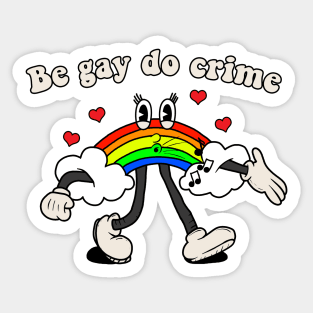 Retro rainbow character mascot Sticker